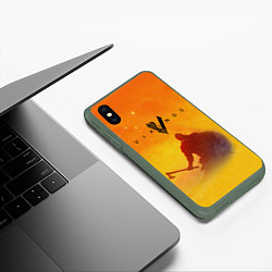 Чехол iPhone XS Max матовый Викинги Vikings Z, цвет: 3D-темно-зеленый — фото 2