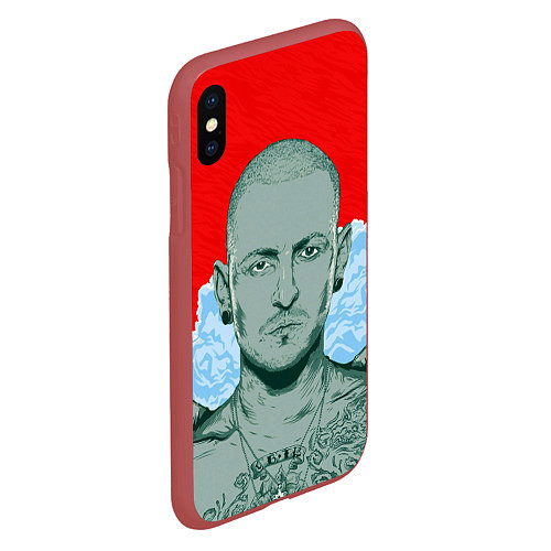 Чехол iPhone XS Max матовый LINKIN PARK / 3D-Красный – фото 2