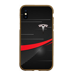 Чехол iPhone XS Max матовый TESLA ABSTRACT ТЕСЛА СПОРТ, цвет: 3D-коричневый