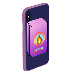 Чехол iPhone XS Max матовый Словно огонь !!!, цвет: 3D-фиолетовый — фото 2