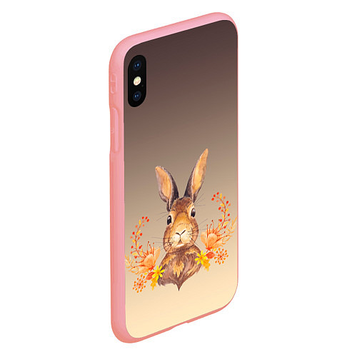 Чехол iPhone XS Max матовый Заяц в цветочках / 3D-Баблгам – фото 2