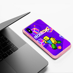 Чехол iPhone XS Max матовый ROBLOX КУБЫ, цвет: 3D-баблгам — фото 2