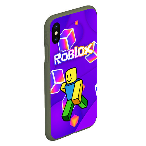 Чехол iPhone XS Max матовый ROBLOX КУБЫ / 3D-Темно-зеленый – фото 2