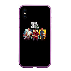 Чехол iPhone XS Max матовый Grand Theft Auto V персонажи