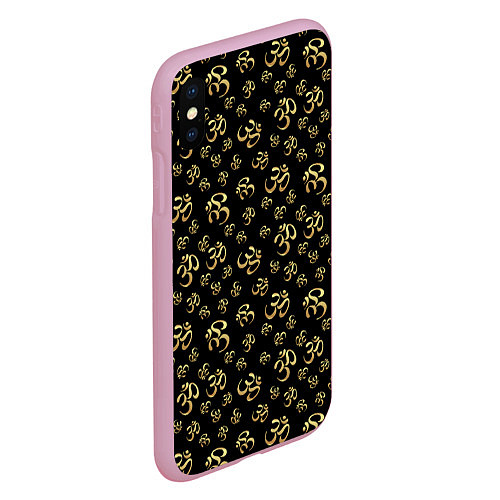 Чехол iPhone XS Max матовый Мантра ОМ / 3D-Розовый – фото 2