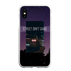 Чехол iPhone XS Max матовый Street Drift Gang Дрифт, цвет: 3D-белый