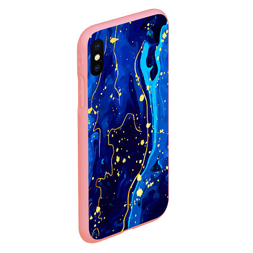 Чехол iPhone XS Max матовый СИНИЙ ГРАНИТ / 3D-Баблгам – фото 2