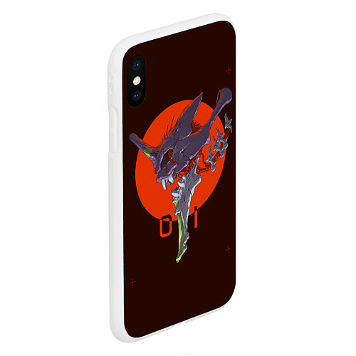 Чехол iPhone XS Max матовый Eva-01 / 3D-Белый – фото 2