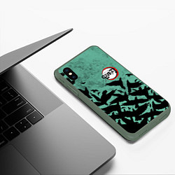 Чехол iPhone XS Max матовый DEMON SLAYER KIMETSU NO YAIBA, цвет: 3D-темно-зеленый — фото 2