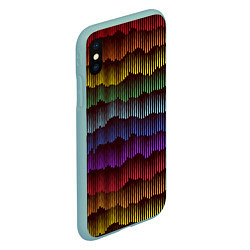 Чехол iPhone XS Max матовый Радуга, цвет: 3D-мятный — фото 2