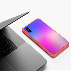 Чехол iPhone XS Max матовый Неоновая голографиия, цвет: 3D-красный — фото 2