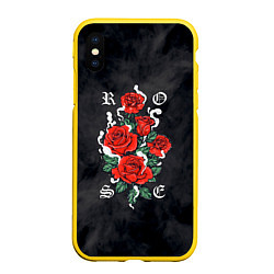 Чехол iPhone XS Max матовый РОЗЫ ROSES SMOKE