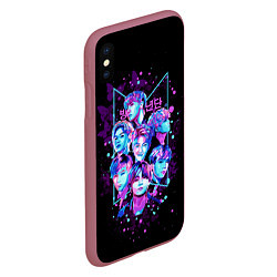 Чехол iPhone XS Max матовый BTS, цвет: 3D-малиновый — фото 2
