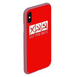 Чехол iPhone XS Max матовый Eat The Rich, цвет: 3D-малиновый — фото 2