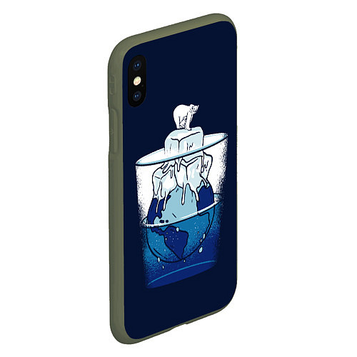Чехол iPhone XS Max матовый Polar Ice Bear / 3D-Темно-зеленый – фото 2