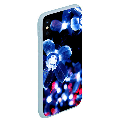 Чехол iPhone XS Max матовый Неоновые цвета / 3D-Голубой – фото 2