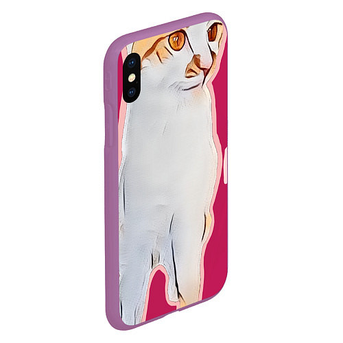 Чехол iPhone XS Max матовый The shusha cat / 3D-Фиолетовый – фото 2