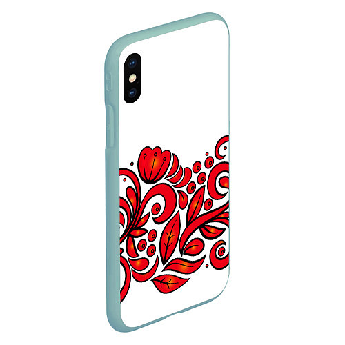 Чехол iPhone XS Max матовый ХОХЛОМА / 3D-Мятный – фото 2