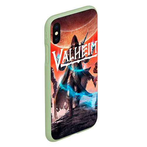 Чехол iPhone XS Max матовый Valheim / 3D-Салатовый – фото 2