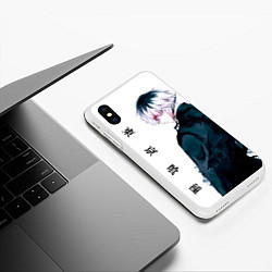 Чехол iPhone XS Max матовый Токийский гуль Tokyo Ghoul, цвет: 3D-белый — фото 2