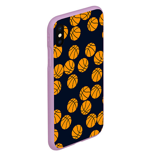 Чехол iPhone XS Max матовый Баскетбольные мячи / 3D-Сиреневый – фото 2
