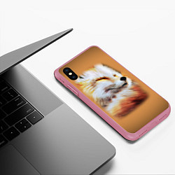 Чехол iPhone XS Max матовый Лисичка, цвет: 3D-малиновый — фото 2