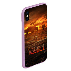 Чехол iPhone XS Max матовый Valheim Корабли, цвет: 3D-сиреневый — фото 2
