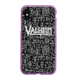 Чехол iPhone XS Max матовый Valheim, цвет: 3D-фиолетовый