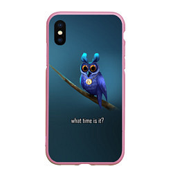 Чехол iPhone XS Max матовый Owl, цвет: 3D-розовый