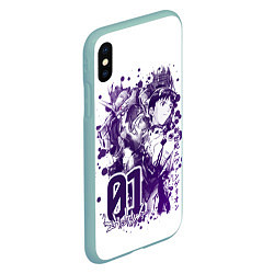 Чехол iPhone XS Max матовый Евангелион, EVA 01, цвет: 3D-мятный — фото 2