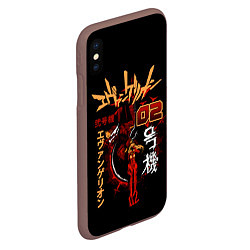 Чехол iPhone XS Max матовый Евангелион, EVA 02, цвет: 3D-коричневый — фото 2