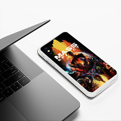 Чехол iPhone XS Max матовый Mass effect, цвет: 3D-белый — фото 2
