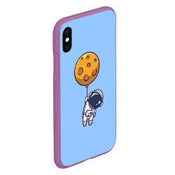 Чехол iPhone XS Max матовый Космонавт с шариком, цвет: 3D-фиолетовый — фото 2