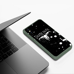 Чехол iPhone XS Max матовый DEATH NOTE ТЕТРАДЬ СМЕРТИ, цвет: 3D-темно-зеленый — фото 2