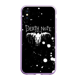 Чехол iPhone XS Max матовый DEATH NOTE ТЕТРАДЬ СМЕРТИ, цвет: 3D-сиреневый