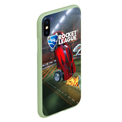 Чехол iPhone XS Max матовый Rocket League / 3D-Салатовый – фото 2