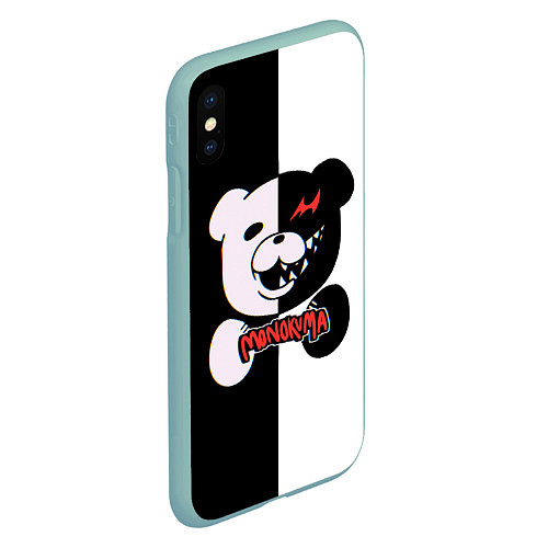 Чехол iPhone XS Max матовый MONOKUMA МОНОКУМА GLITCH / 3D-Мятный – фото 2