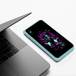 Чехол iPhone XS Max матовый GENSHIN IMPACT, МОНА, цвет: 3D-мятный — фото 2