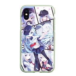 Чехол iPhone XS Max матовый Kantai Collection: Hibiki, цвет: 3D-салатовый