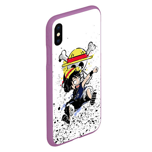 Чехол iPhone XS Max матовый ONE PIECE ВАН ПИС / 3D-Фиолетовый – фото 2