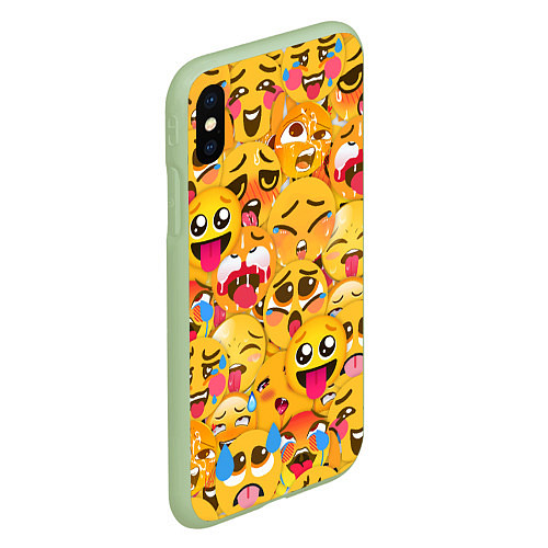 Чехол iPhone XS Max матовый AHEGAO EMOJI / 3D-Салатовый – фото 2