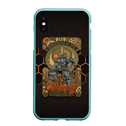 Чехол iPhone XS Max матовый Brotherhood of steel art, цвет: 3D-мятный