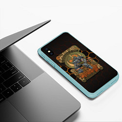 Чехол iPhone XS Max матовый Brotherhood of steel art, цвет: 3D-мятный — фото 2