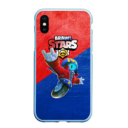 Чехол iPhone XS Max матовый Brawl Stars - Stu, цвет: 3D-голубой