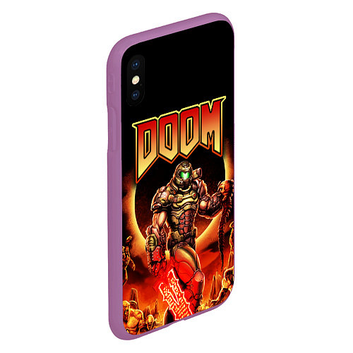 Чехол iPhone XS Max матовый DOOM Eternal / 3D-Фиолетовый – фото 2