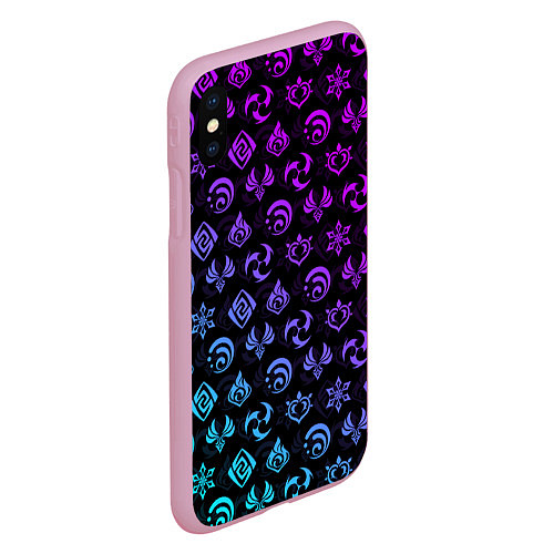 Чехол iPhone XS Max матовый GENSHIN IMPACT NEON / 3D-Розовый – фото 2