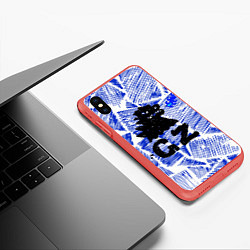 Чехол iPhone XS Max матовый Годзилла, цвет: 3D-красный — фото 2