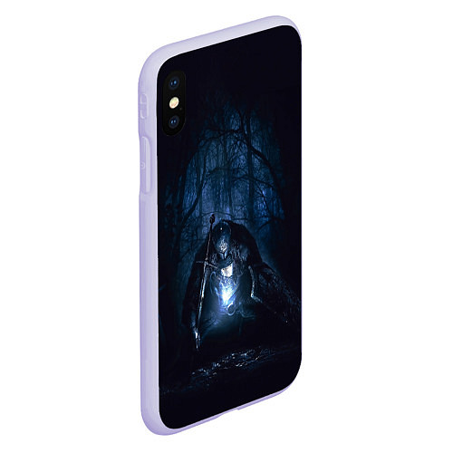 Чехол iPhone XS Max матовый Странник в лесу / 3D-Светло-сиреневый – фото 2
