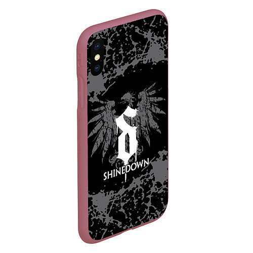 Чехол iPhone XS Max матовый Shinedown / 3D-Малиновый – фото 2