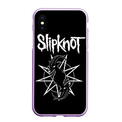 Чехол iPhone XS Max матовый Skipknot Козел, цвет: 3D-сиреневый